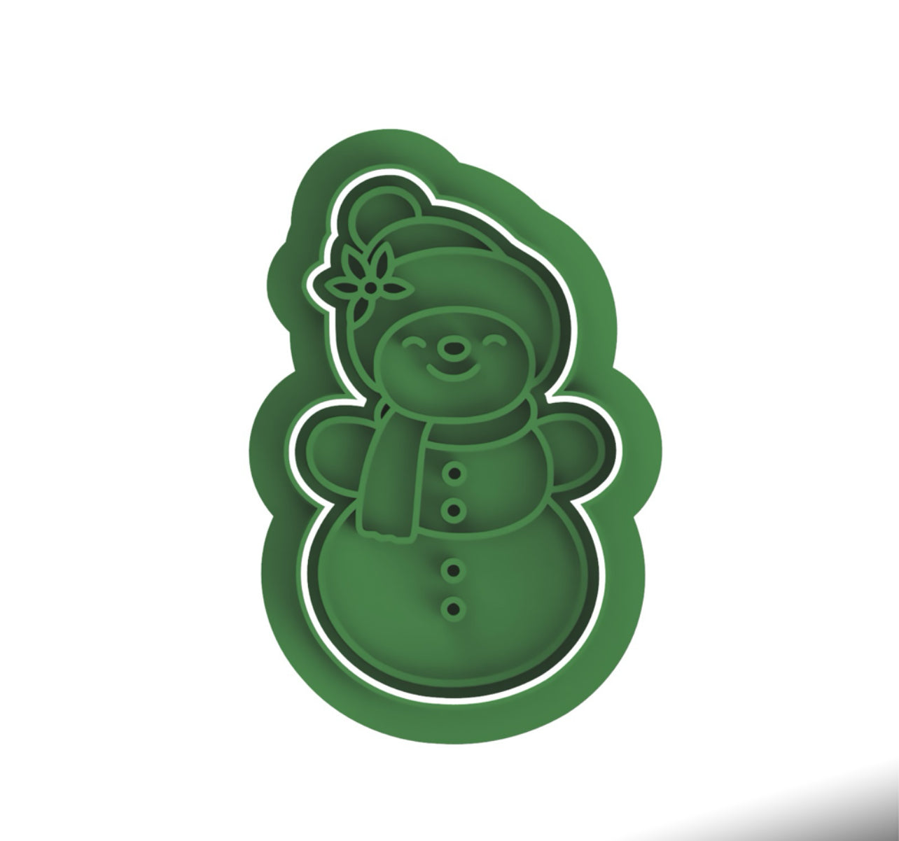 Snowman cookie cutter with stamp