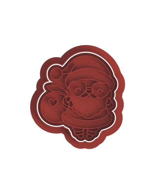 Santa Clous cookie cutter with stamp