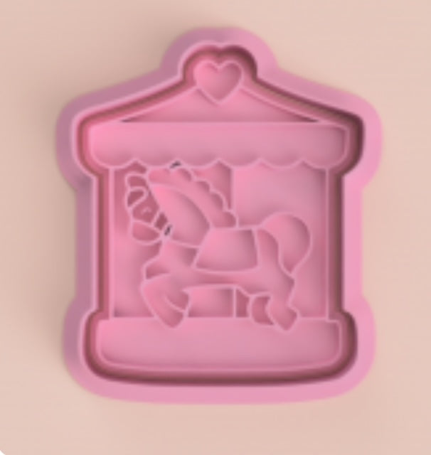 Carousel design 5 cookie cutter with stamp