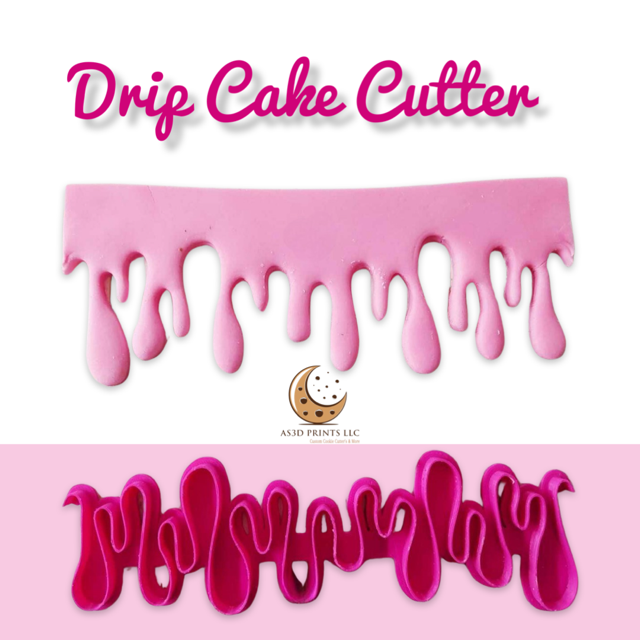 Drip cake cutter cookie cutter with stamp