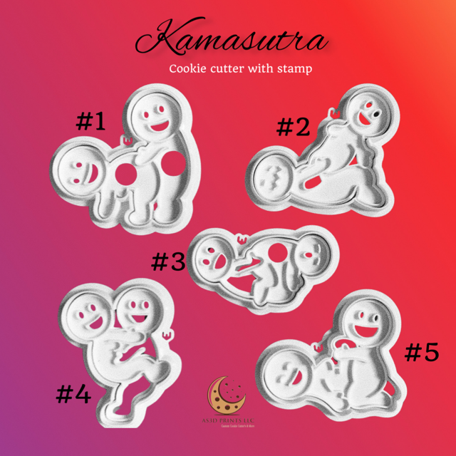 Kamasutra cookie cutter with stamp