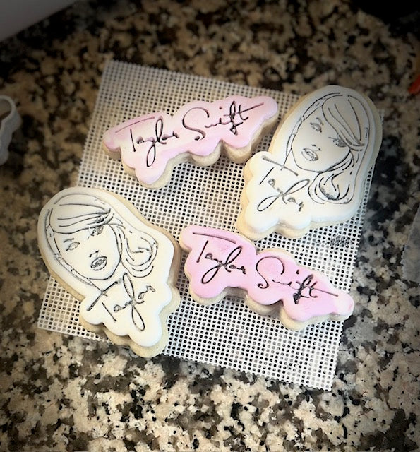 Taylor Swift cookie cutter with stamp