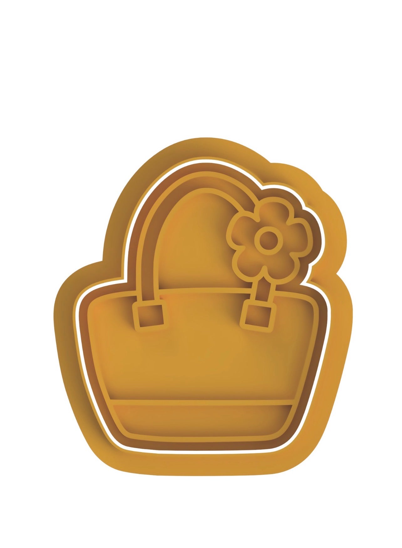 Floral Purse cookie cutter with stamp