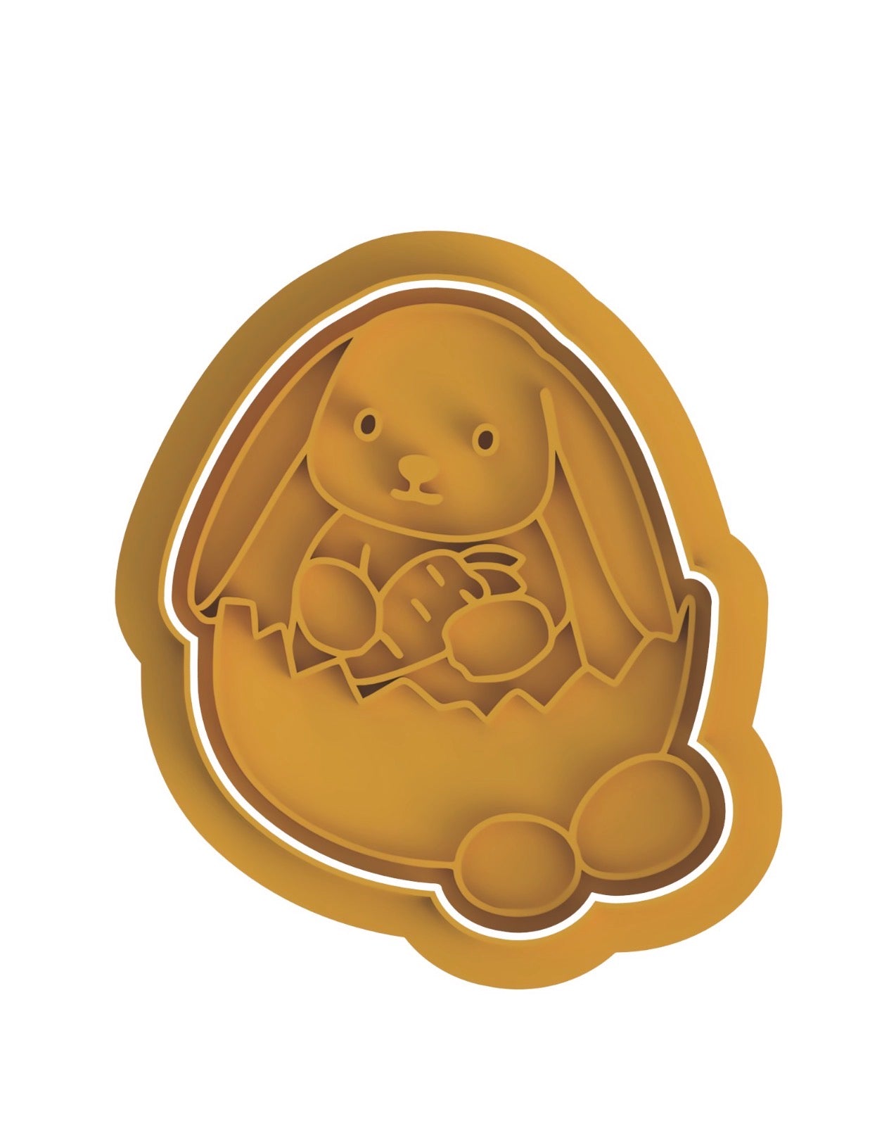 Easter bunny with eggs cookie cutter with stamp