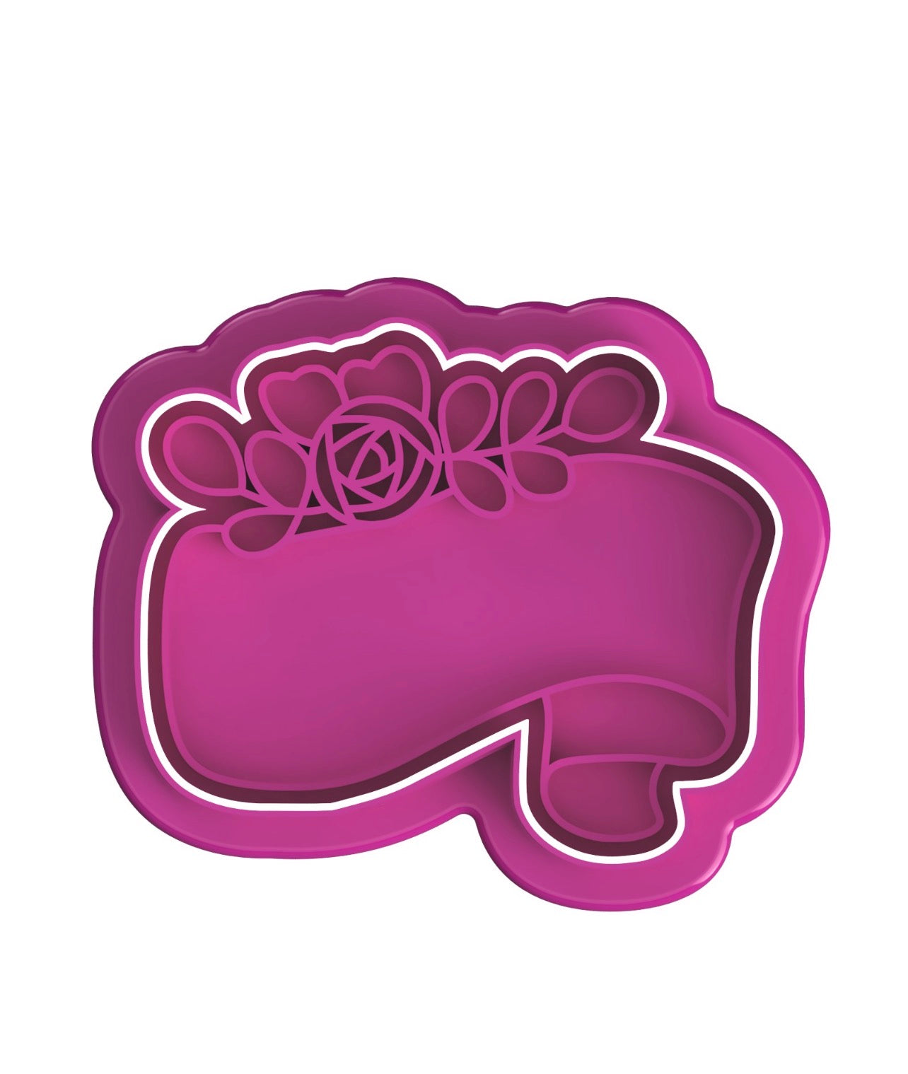 Plaque flower cookie cutter with stamp