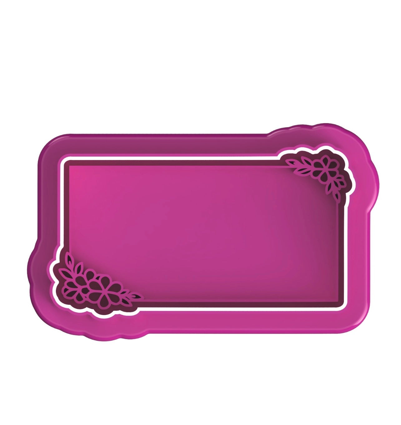 Plaque flower cookie cutter with stamp
