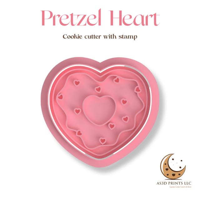 Pretzel cookie cutter with stamp
