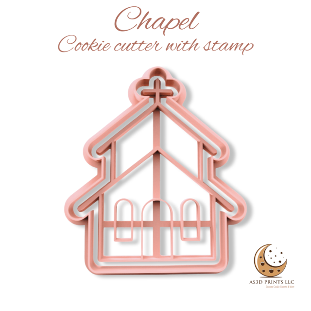 Chapel cookie cutter with stamp