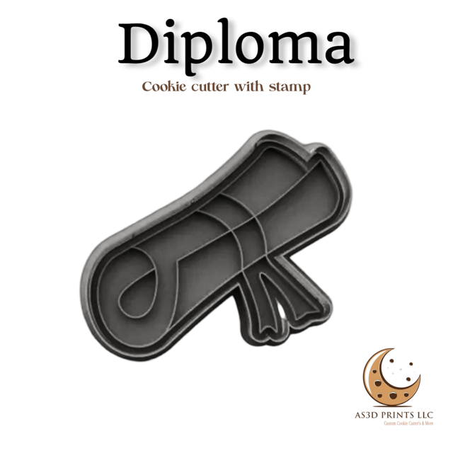 Diploma cookie cutter with stamp