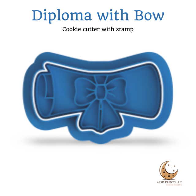 Diploma with Bow cookie cutter with stamp