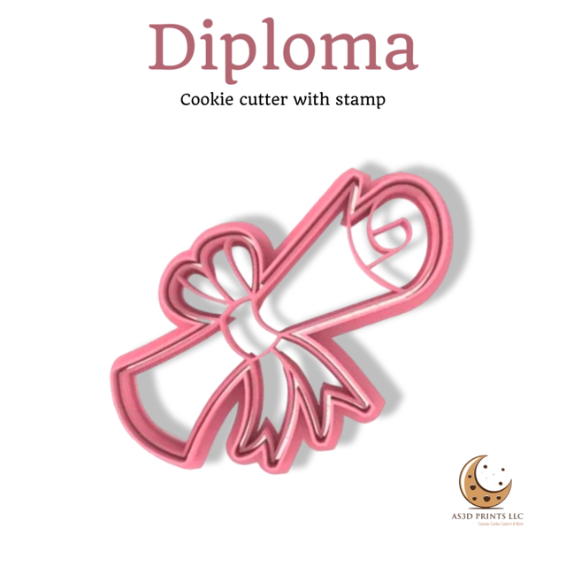 Diploma cookie cutter with stamp