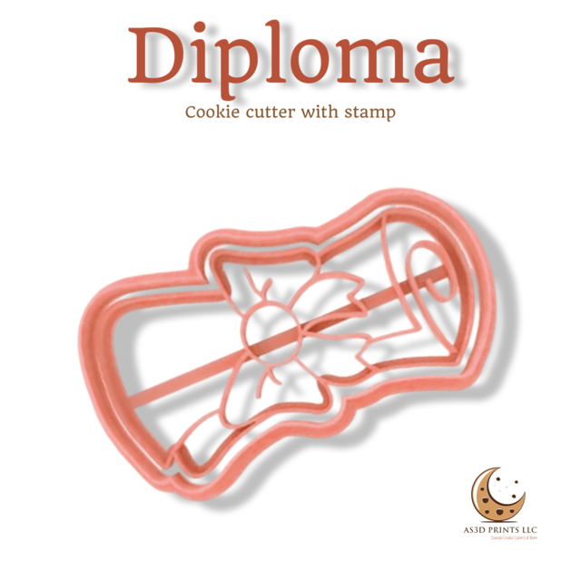 Diploma cookie cutter with stamp