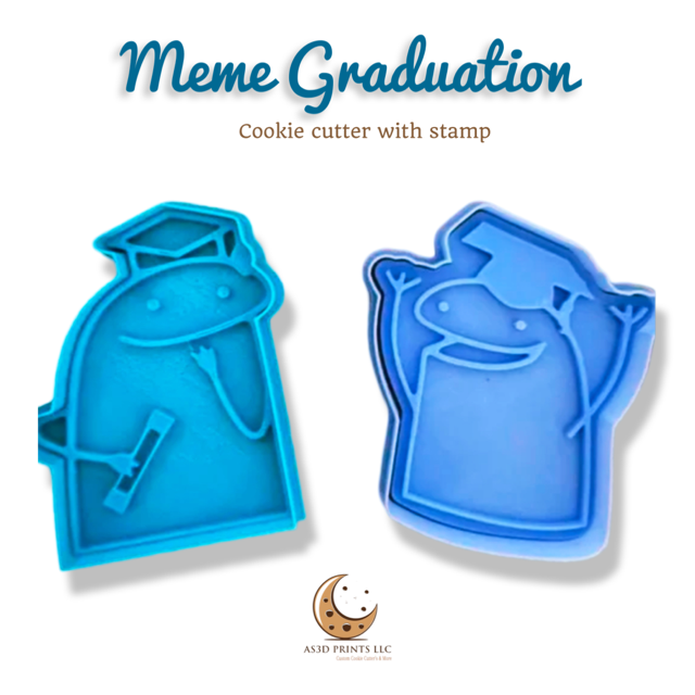 Meme Graduation cookie cutter with stamp