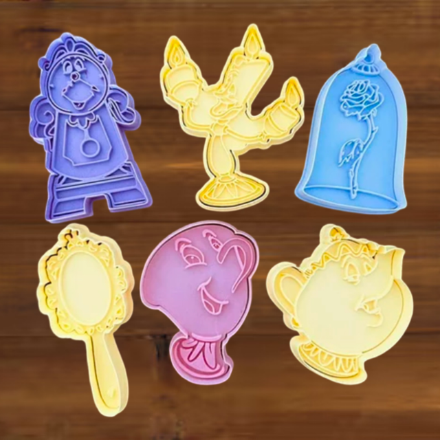 Beauty Beast-Belle cookie cutter with stamp