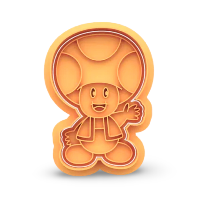 Toad Super Mario cookie cutter with stamp