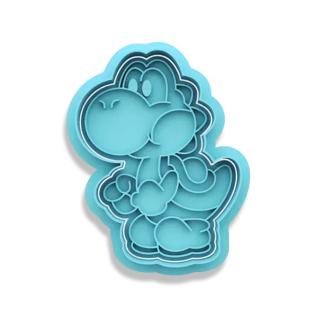 Yoshi Super Mario cookie cutter with stamp