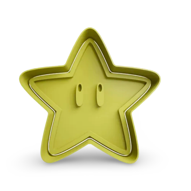Star Super Mario cookie cutter with stamp