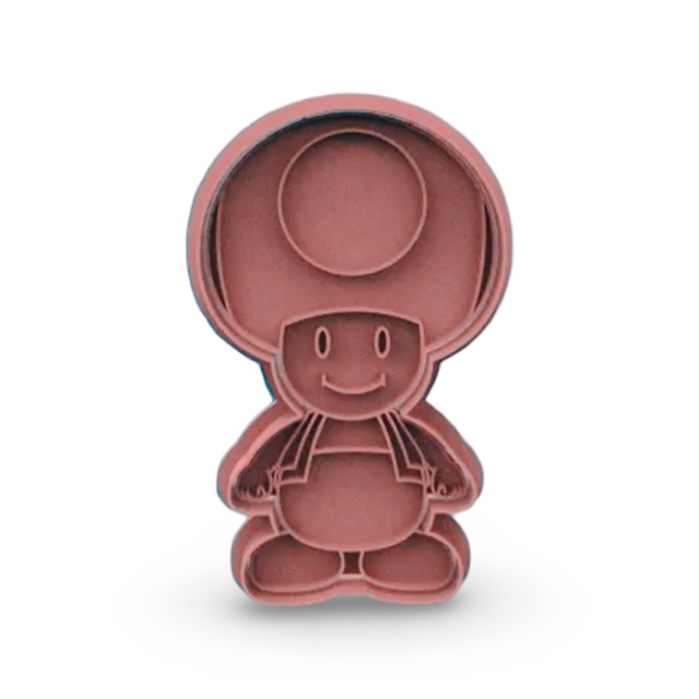 Toad Super Mario cookie cutter with stamp