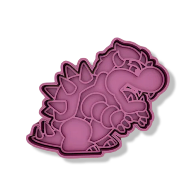 Bowser Super Mario cookie cutter with stamp