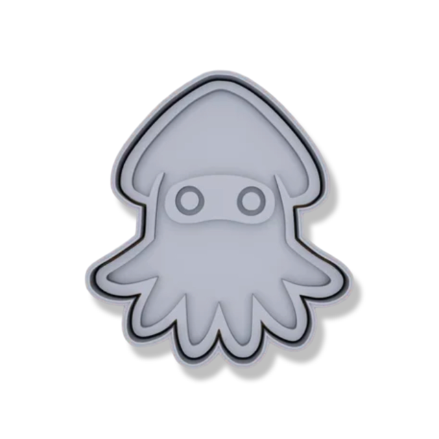Squid Super Mario cookie cutter with stamp