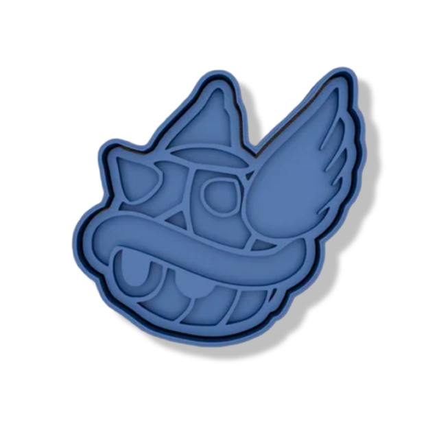 Blue Shell Super Mario cookie cutter with stamp