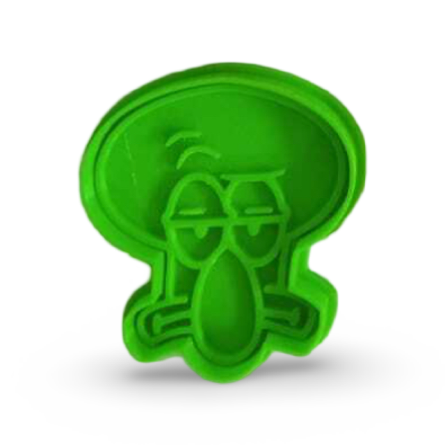 Squilliam Francyson face cookie cutter with stamp