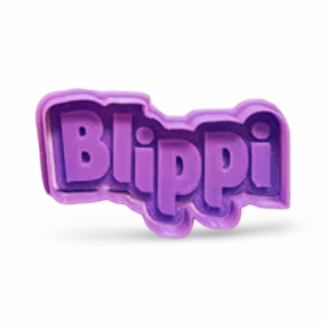 Blippi logo cookie cutter with stamp