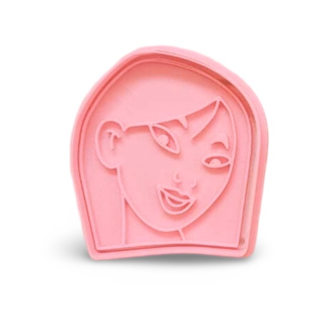Mulan cookie cutter with stamp