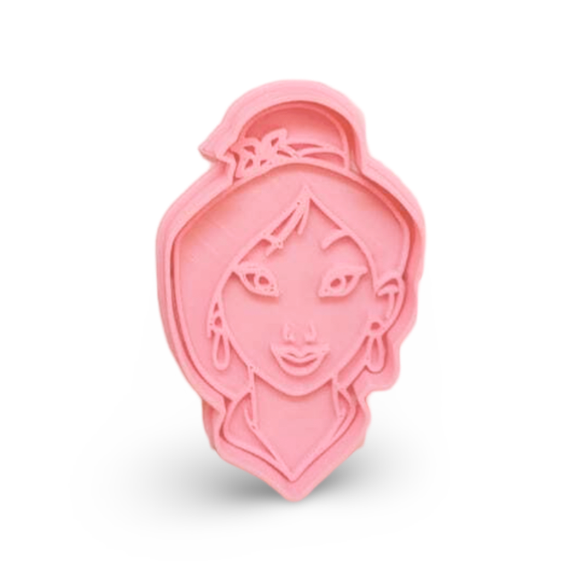 Mulan cookie cutter with stamp