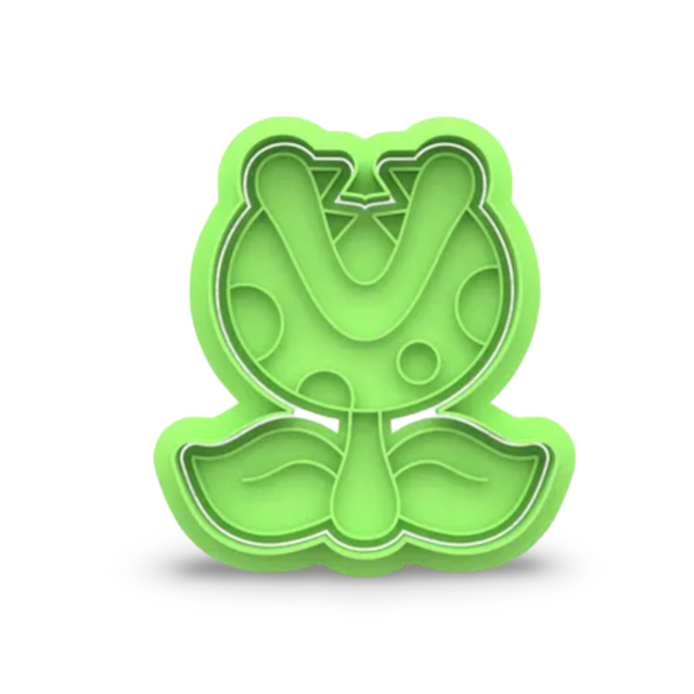Fire Flower Super Mario cookie cutter with stamp