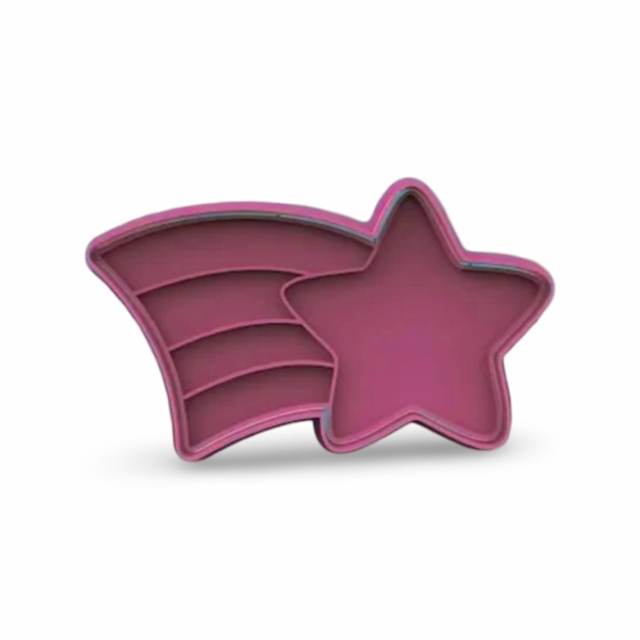 Rainbow Star cookie cutter with stamp