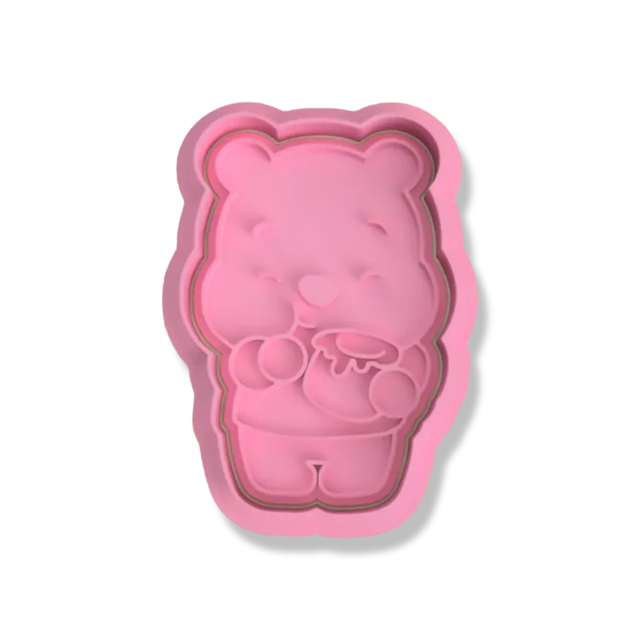 Pooh cookie cutter with stamp