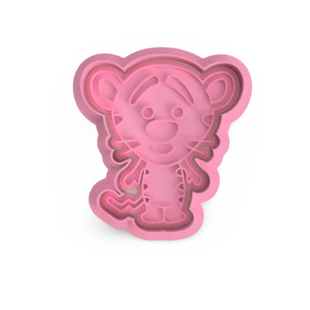 Tiger cookie cutter with stamp