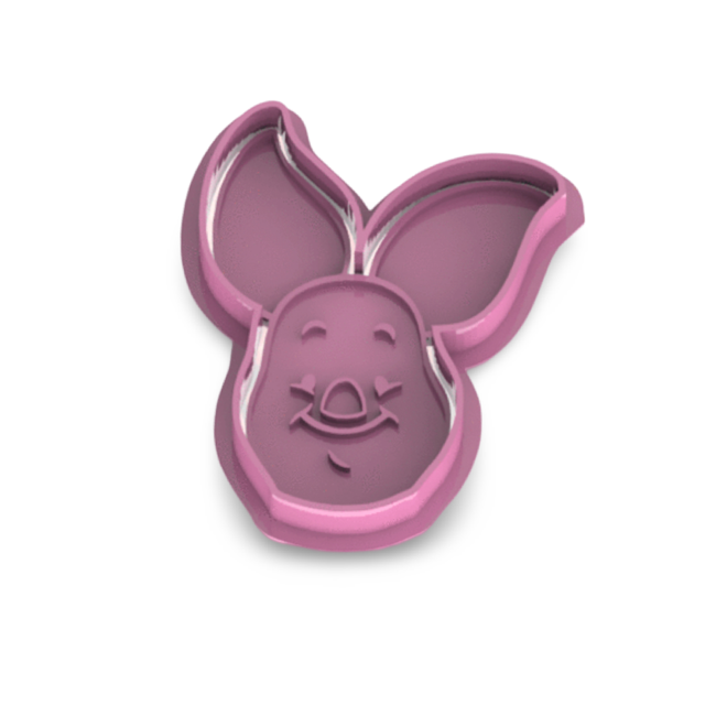 Piglet cookie cutter with stamp