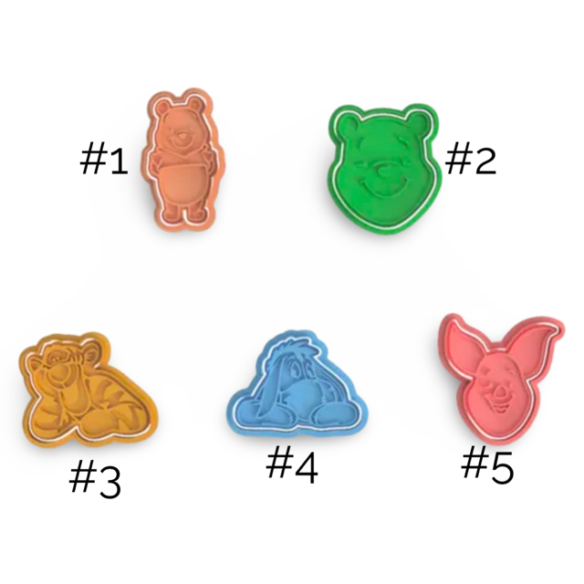 Winnie the Pooh cookie cutter with stamp