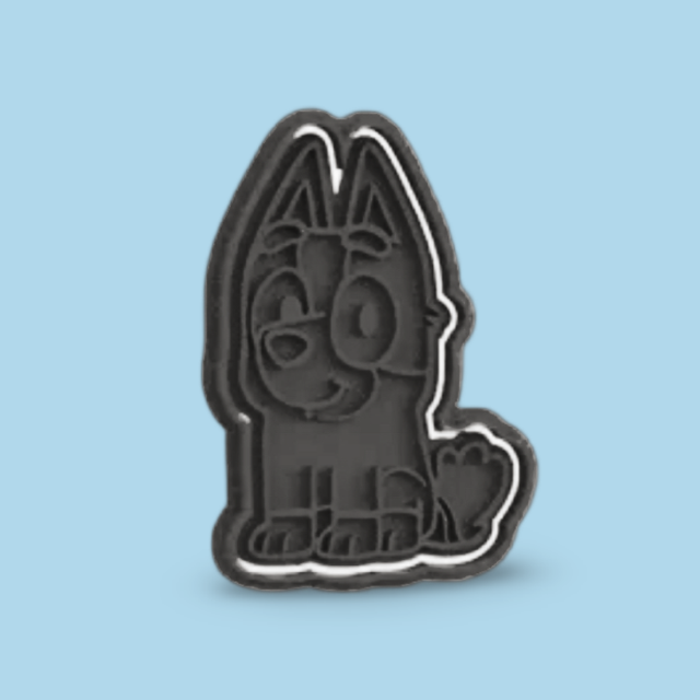 Bluey cookie cutter with stamp