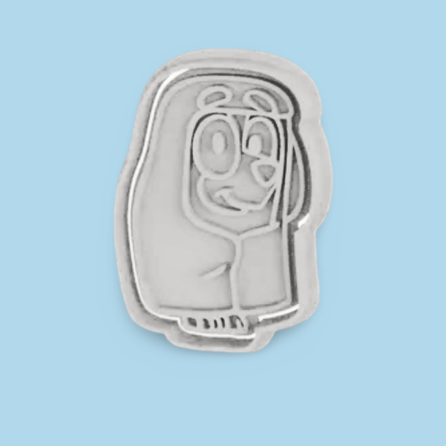 Bluey cookie cutter with stamp