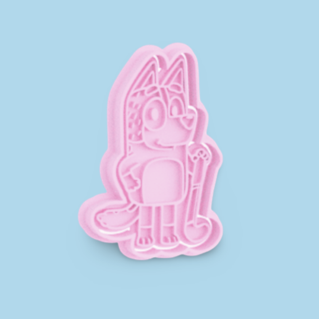 Bluey cookie cutter with stamp