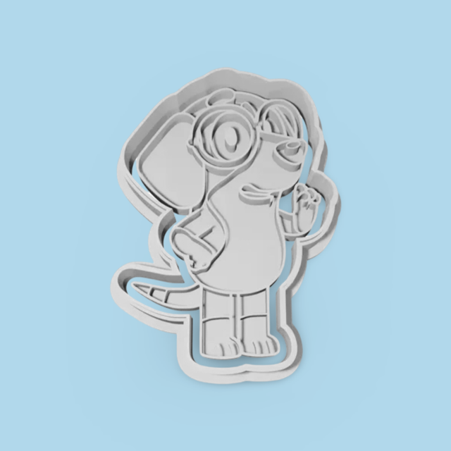 Bluey cookie cutter with stamp