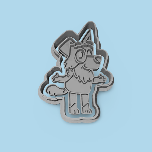 Bluey cookie cutter with stamp