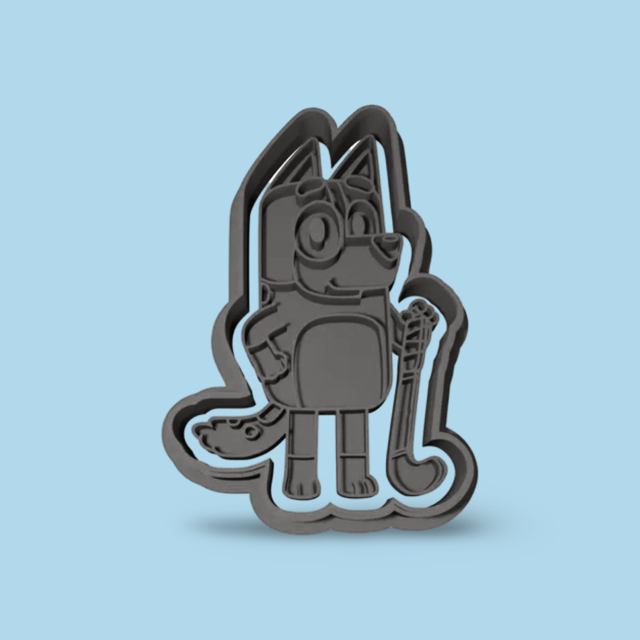 Bluey cookie cutter with stamp