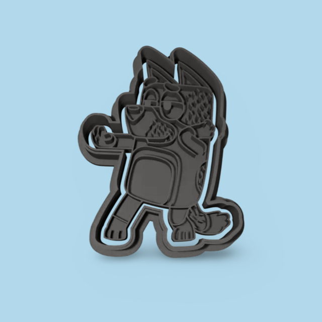 Bluey cookie cutter with stamp