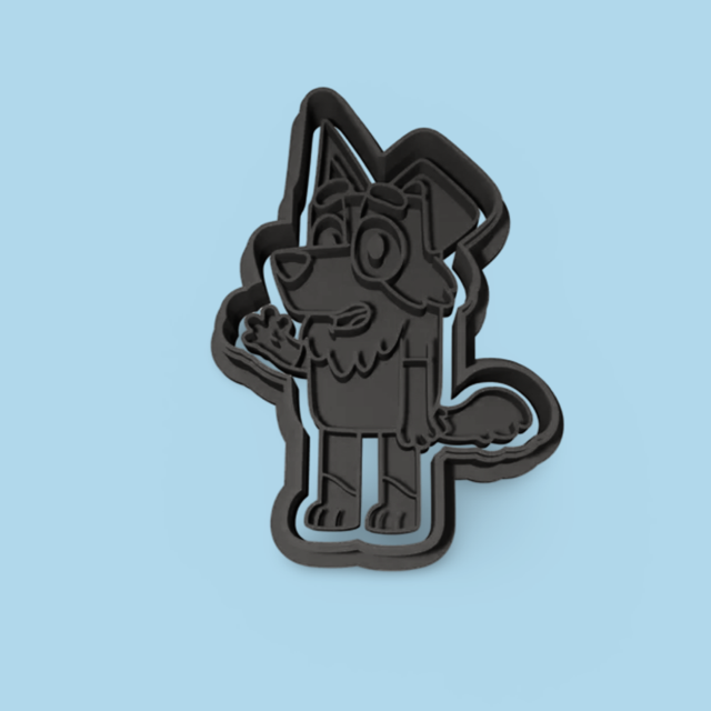 Bluey cookie cutter with stamp
