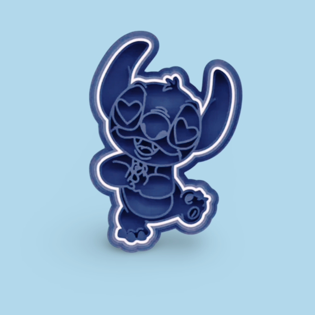 Lilo Stitch cookie cutter with stamp