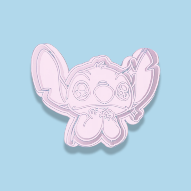 Angel -Lilo Stitch cookie cutter with stamp