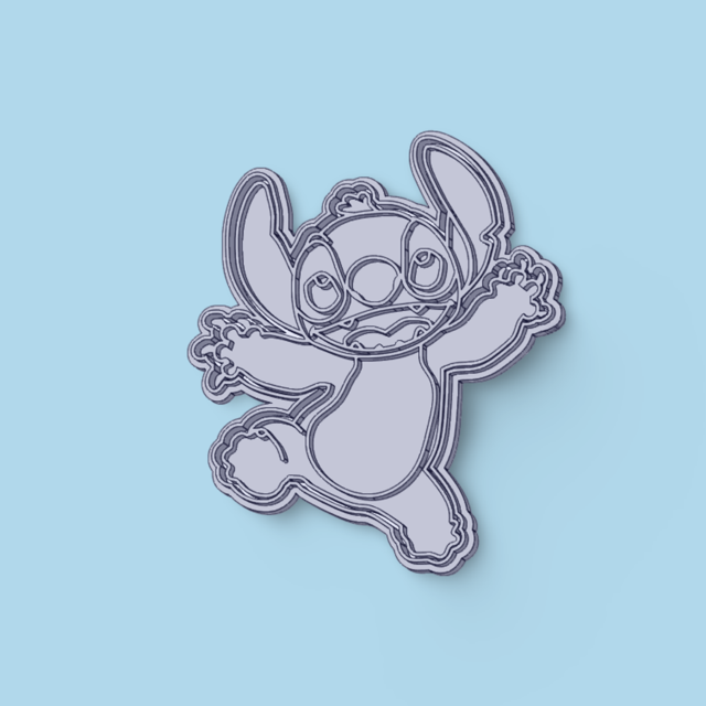 Lilo Stitch cookie cutter with stamp