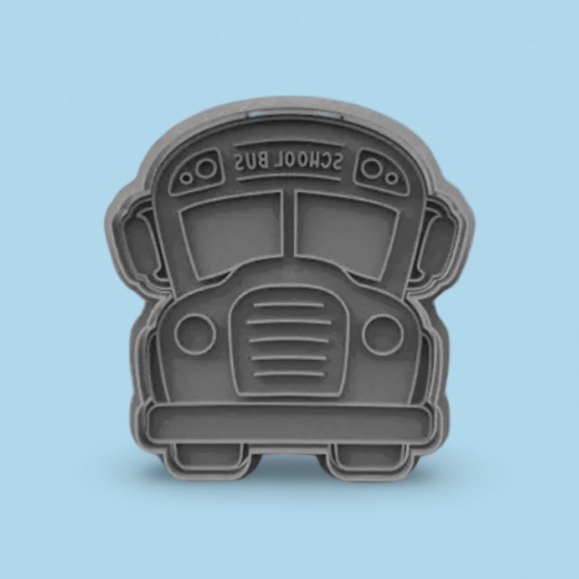 School Bus cookie cutter with stamp
