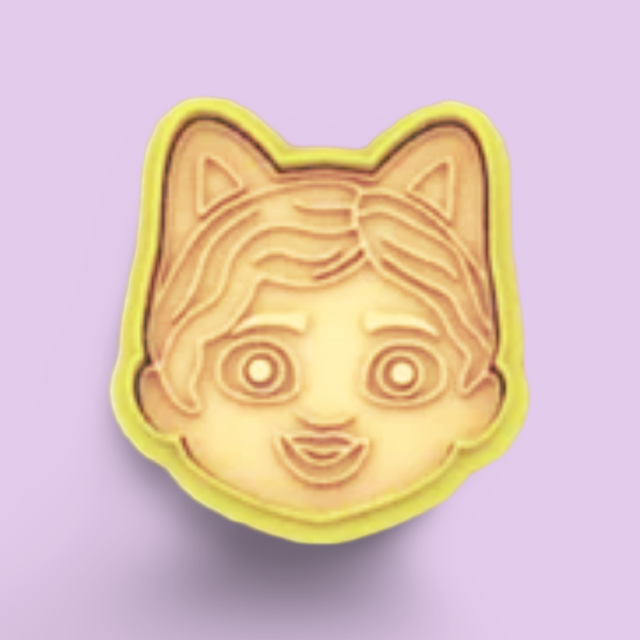 Gabby's Dollhouse cookie cutter with stamp