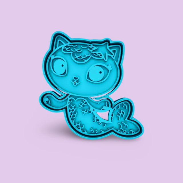 Gabby's Dollhouse cookie cutter with stamp