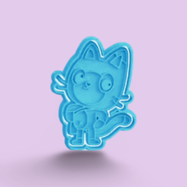 Gabby's Dollhouse cookie cutter with stamp